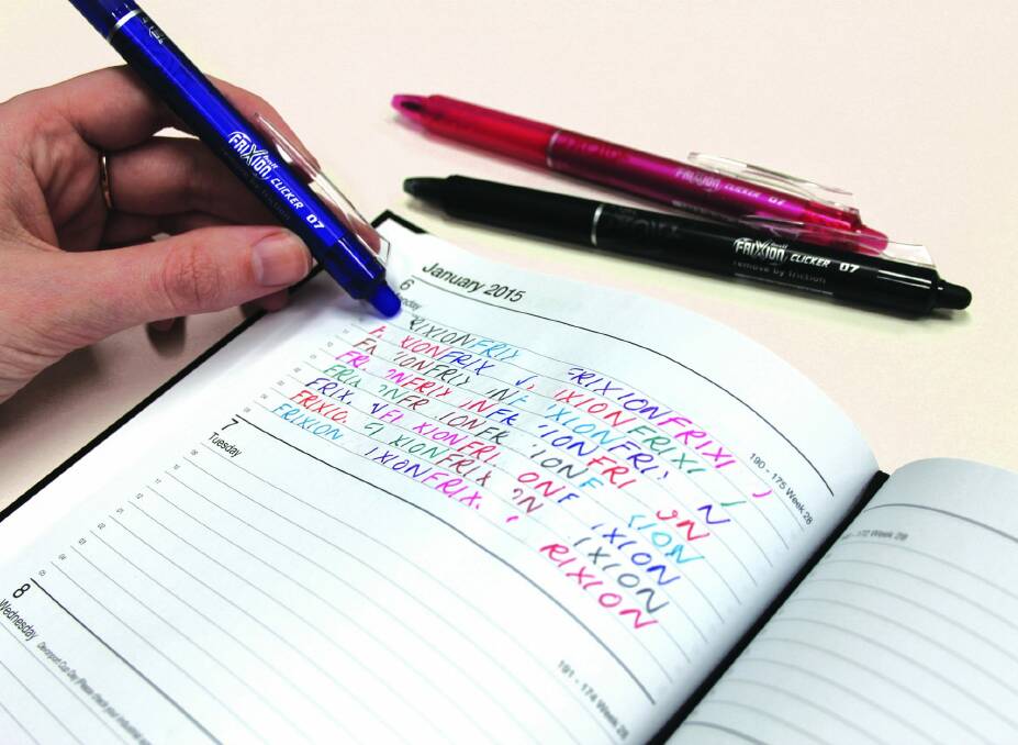 Frixion pens are perfect for organising your week. Photo: Supplied