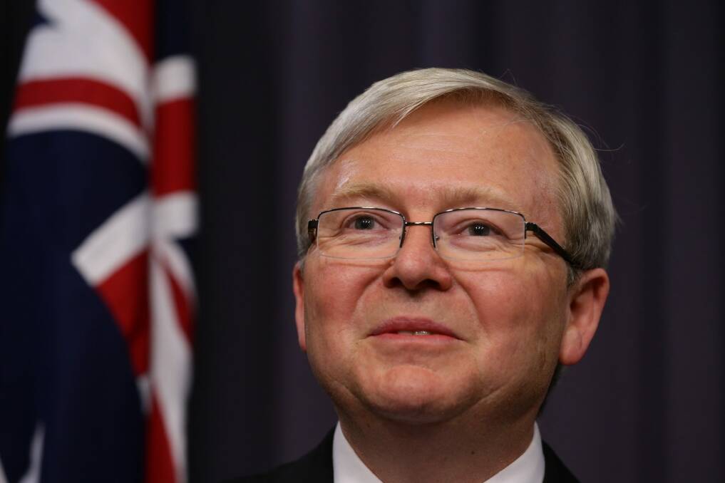 Kevin Rudd: Was this when things started to get weird? Photo: Alex Ellinghausen