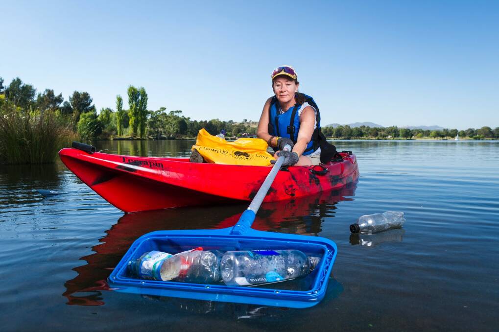 Ann Kennedy is leading the Lake Tuggeranong efforts as part of Clean Up Australia Day. Photo: Dion Georgopoulos