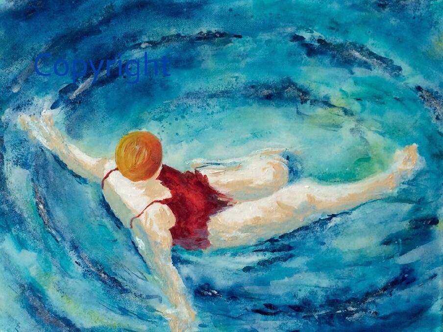 Sue Hudson, Swimmer, acrylic, detail. From Artistic Vision Gallery. Photo: Supplied