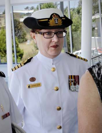 Separated ... Captain Jacqueline King arrives at court. Photo: Andrew Meares