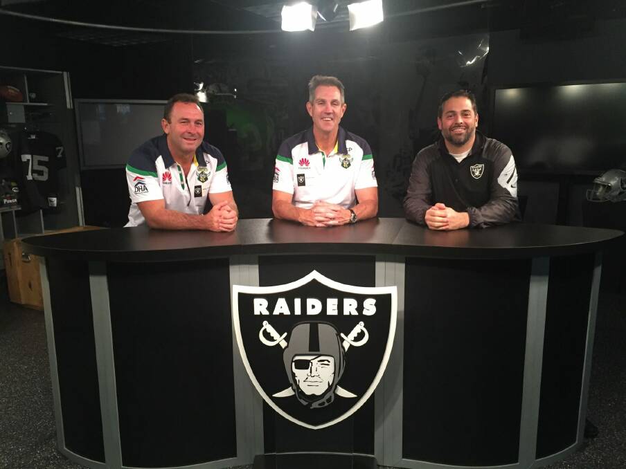 The Raiders at the Raiders: Canberra officials tour NFL team headquarters. Photo: Supplied