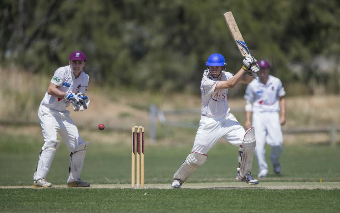 Queanbeyan batsman Henry Hunt scored 148 in a victory against Wests/UC at Freebody Oval. Photo: Matt Bedford