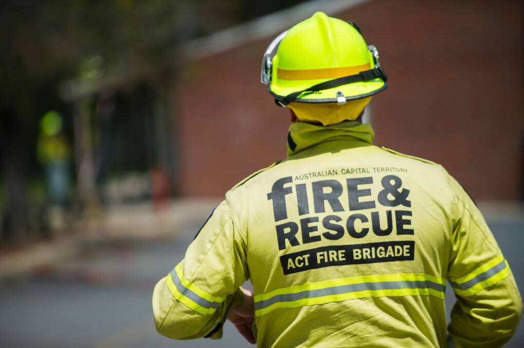 A fire broke out on the roof of a Gungahlin store on Thursday. Photo: Rohan Thomson