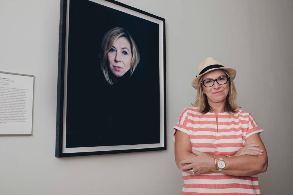 Australian domestic violence campaigner Rosie Batty had her portrait unveiled at the National Portrait Gallery.  Photo: Jamila Toderas