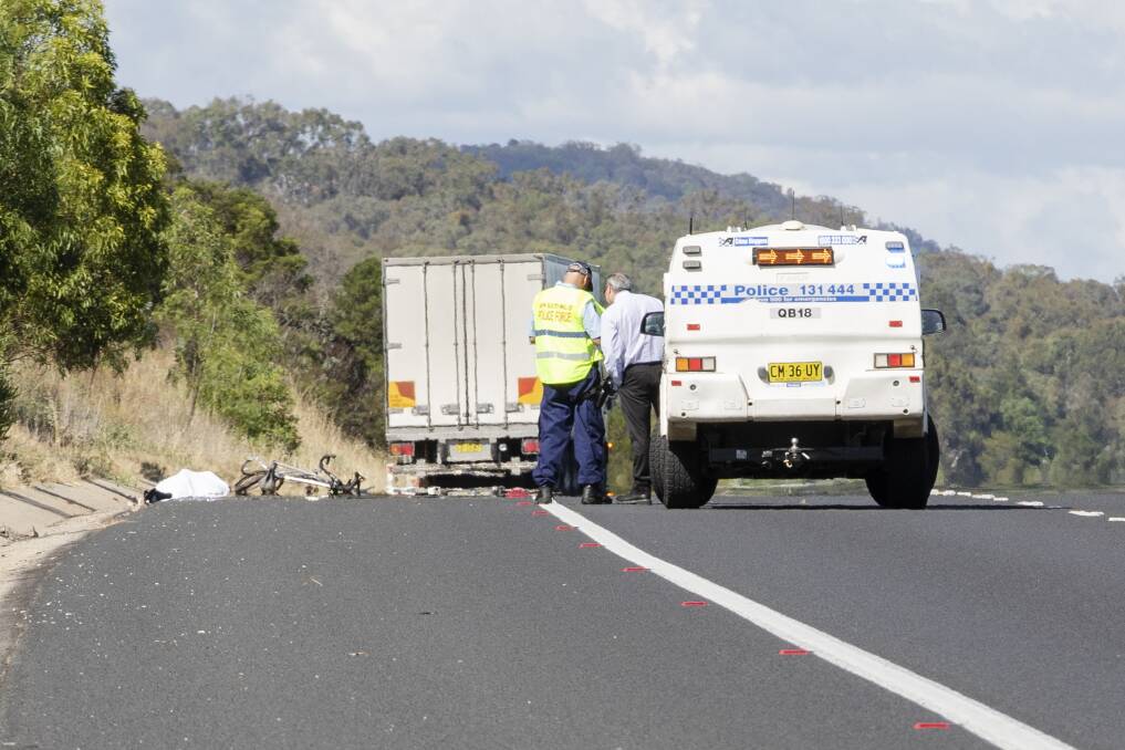 A cyclist has died after being hit by a truck on Federal Highway, going towards Canberra.
 Photo: Jamila Toderas
