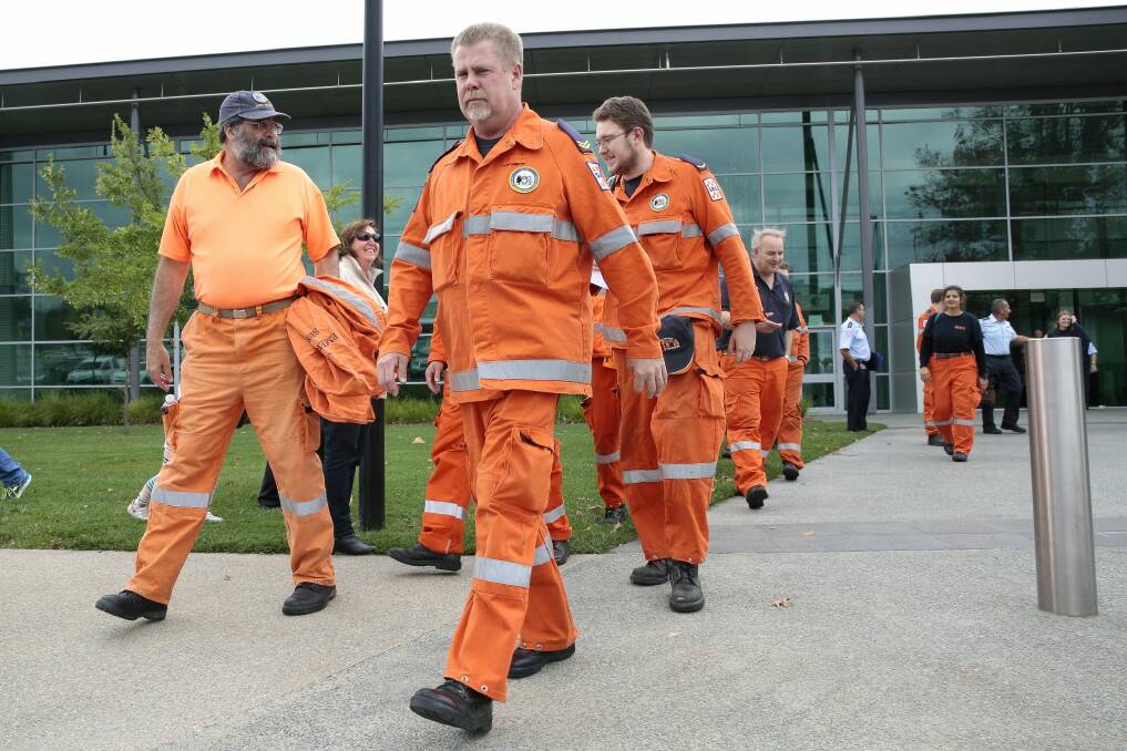 ACT SES volunteers who will help in flood affected areas. Photo: Jeffrey Chan