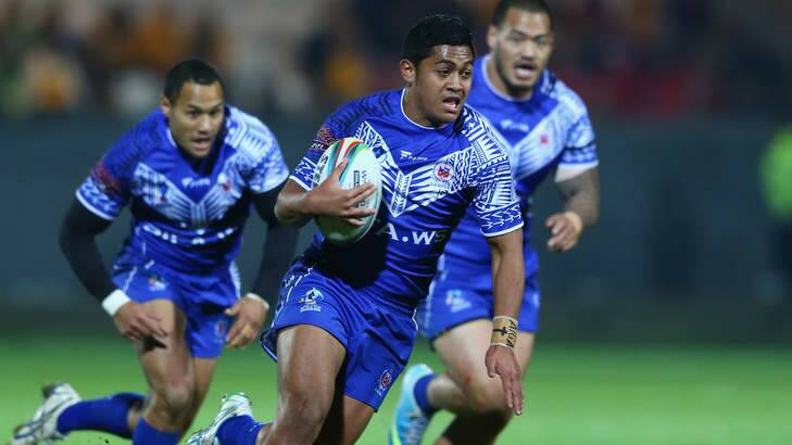 Raiders star Anthony Milford playing for Samoa in the Rugby League World Cup. Photo: Getty Images