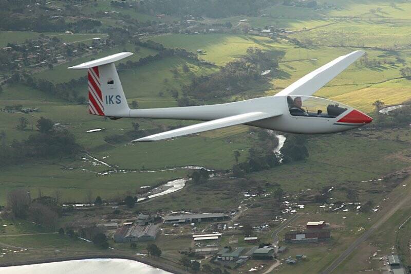 Richard Agnew gliding in the Canberra region. Photo: Supplied