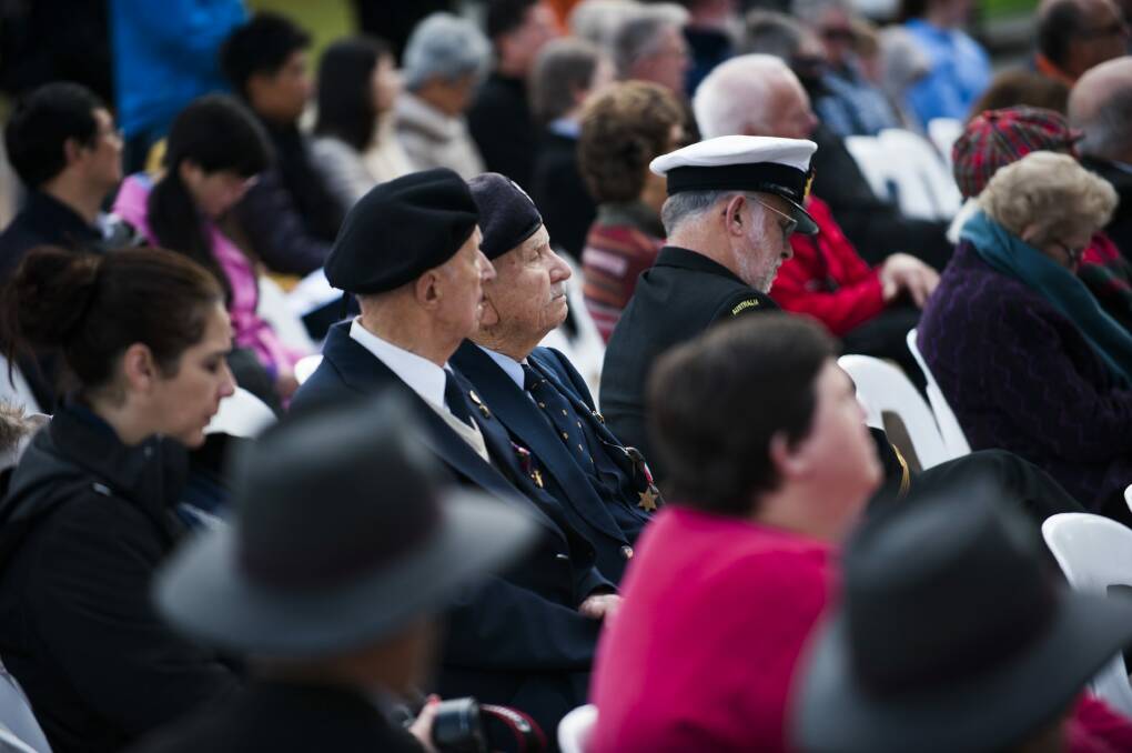 World War II veterans were among more than 100 people who attended the ceremony.  Photo: Elesa Kurtz