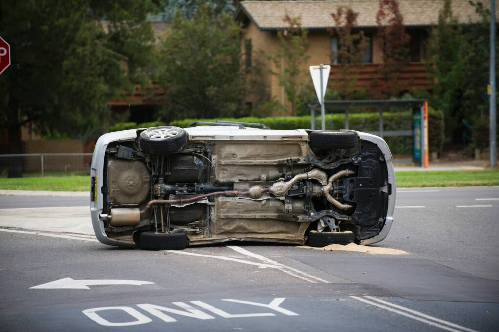 A car crash in Dickson last week. Photo: Rohan Thomson