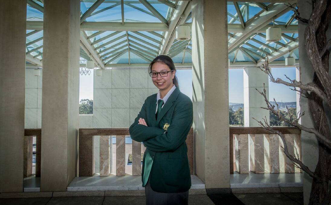 Narrabundah College student Claire Yung is the first female Canberra student to represent Australia at the International Science Olympiads in 16 years. Photo: Karleen Minney