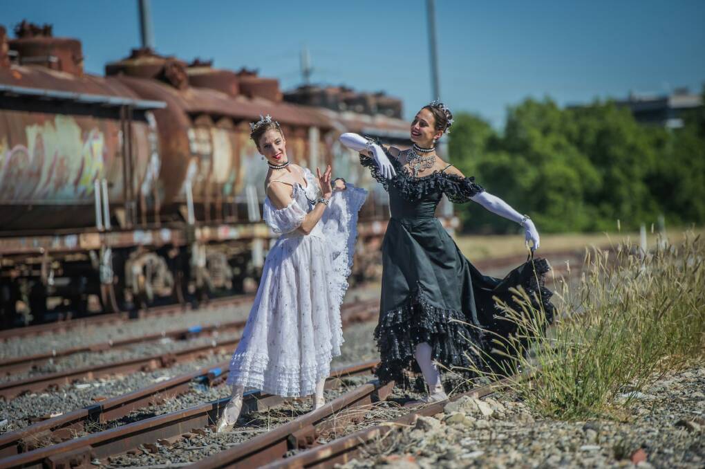 Canberra ballerina Lana Jones (left) and Queanbeyan ballerina Dimity Azoury share the lead role in the Australian Ballet's new production 'The Merry Widow'. Photo: karleen minney