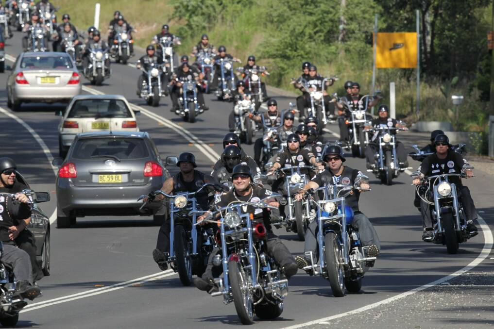 Bikies en route to Canberra. Photo: Brendan Esposito