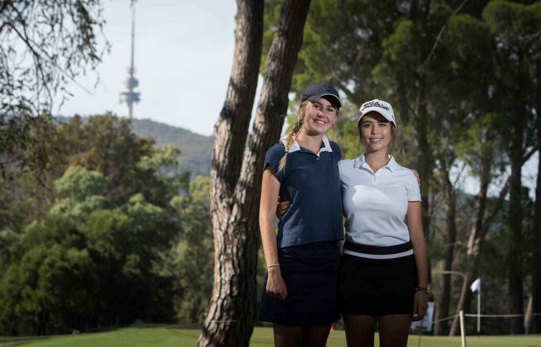 Rising stars Amber Thornton and Isabelle Hawes, are playing in the Canberra Classic. Photo: Elesa Kurtz