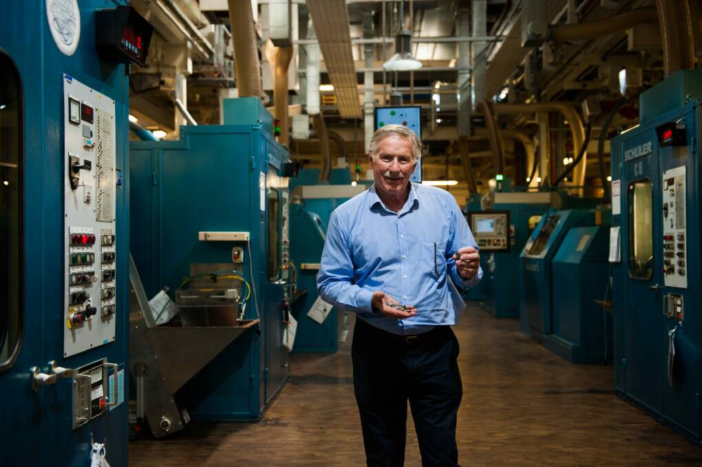 Royal Australian Mint chief executive Ross MacDiarmid in the circulation room that will be open for public tours on Saturday.  Photo: Elesa Kurtz