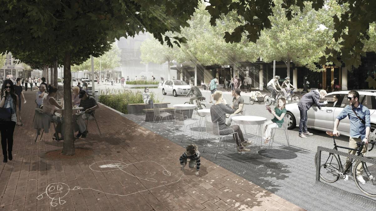 An artist's impression depicts how the planned Bunda Street shared zone could look. Photo: Supplied