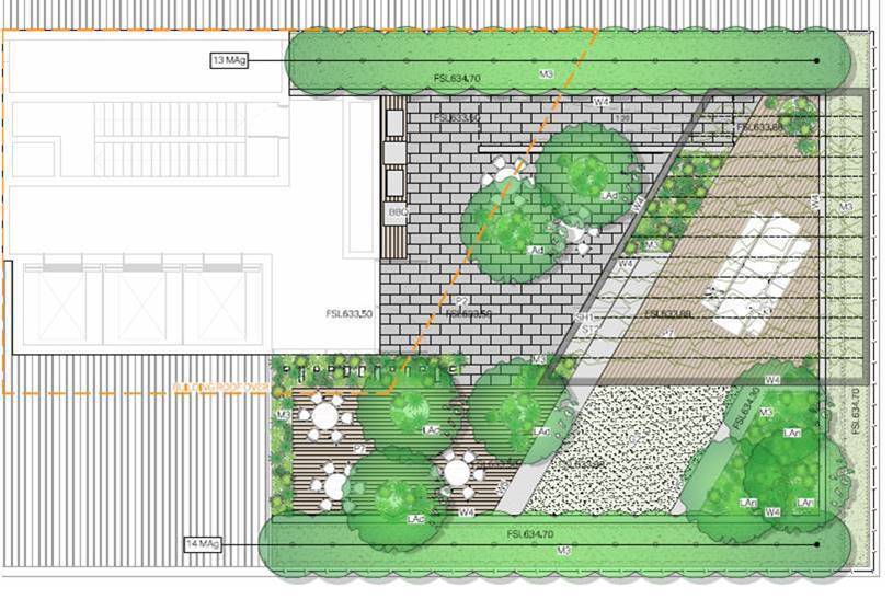 The proposed design for the apartment complex's rooftop terrace. A development application was expected to be lodged for the development in a few weeks. Photo: Supplied