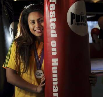 Canberra boxer Nina Schuster ''has incredible ability and tenacity'', according to training partner Bianca Elmir. Photo: Graham Tidy
