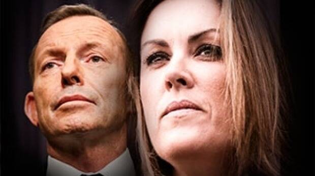 Tony Abbott and Peta Credlin.  Photo: Alex Ellinghausen