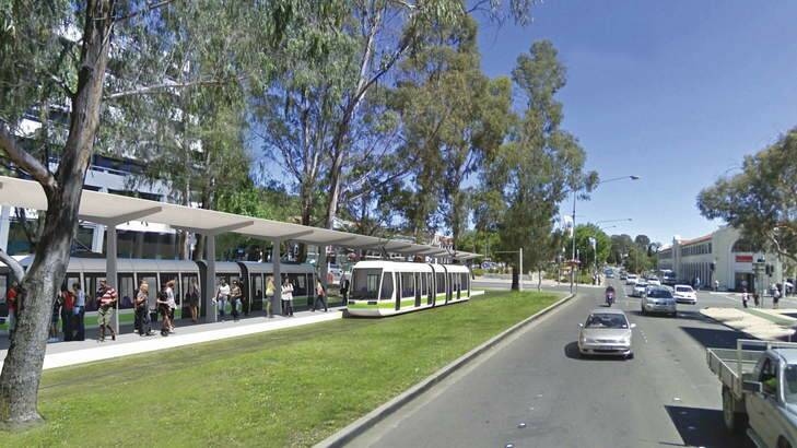 Artist's impression of the City interchange for the proposed Canberra light rail. Photo: Supplied
