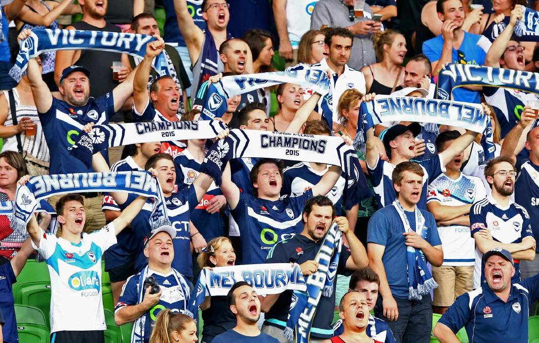 Passionate Melbourne Victory fans in December last year. Photo: Quinn Rooney