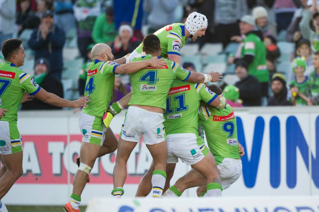 The Raiders can secure a top-four spot if they beat the Eels. Photo: Jay Cronan