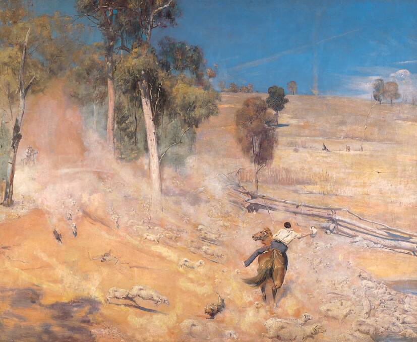 'A break away!' is one of Tom Roberts' iconic works, of runaway sheep. Photo: Art Gallery of South Australia