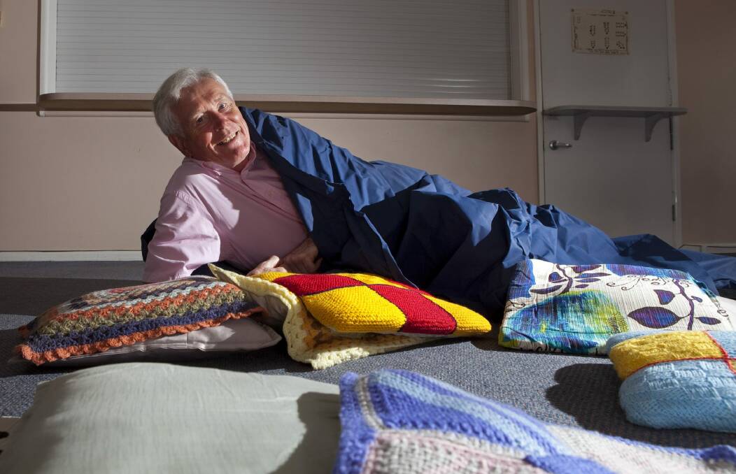 Richard Griffiths, pictured at the Safe Shelter at St Colomba's Uniting Church in Braddon, said men aged 50-plus were the majority who came looking for a night under cover. Photo: Katherine Griffiths