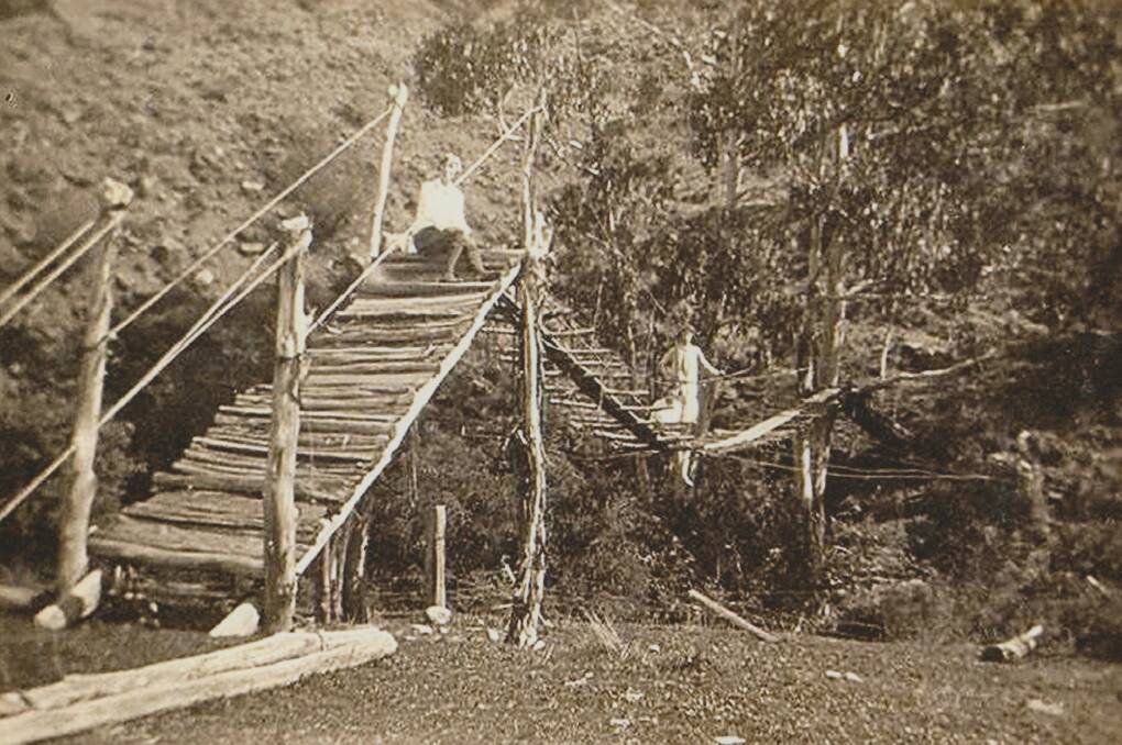 This swinging bridge in the Brindabella Valley was first built in 1912. Photo: Neal Gowen