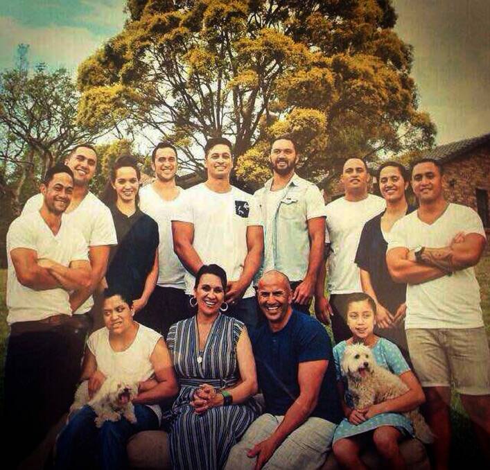 All in the family: Jordan Rapana at home with his family. Photo: Supplied