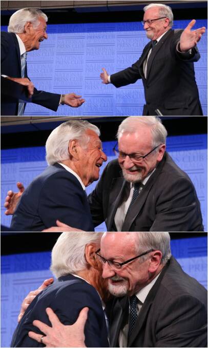 Bob Hawke launches Gareth Evans' 'Incorrigible Optimist' in October. Photo: Andrew Meares
