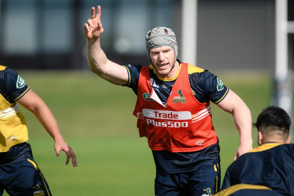 Brumbies loose forward David Pocock at training on Tuesday.  Photo: Sitthixay Ditthavong
