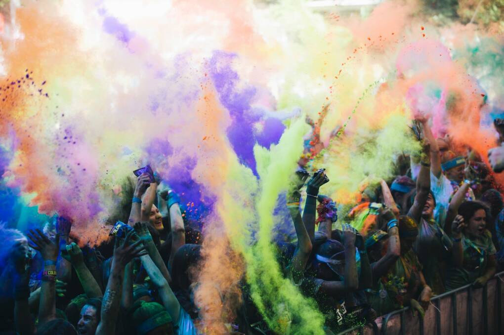 The Color Run at Stage 88 in Canberra in 2017. Photo: Rohan Thomson