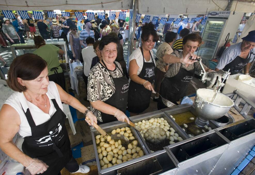 Greek Community of Canberra prepare Loukoumades (honey puffs) Photo: Elesa Kurtz