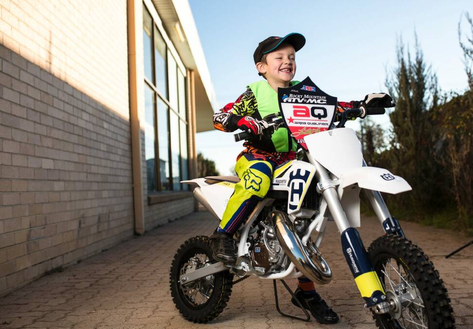 Rafael Rossiter is a 6-year-old motorbike racer who has qualified for the biggest event in the world for his age, in the USA. Photo: Jamila Toderas
