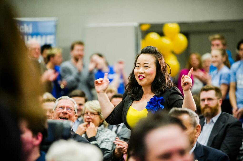 Elizabeth Lee, pictured at the Liberals campaign launch this month, has been tipped as a future leader. Photo: Jamila Toderas Photo: Jamila Toderas