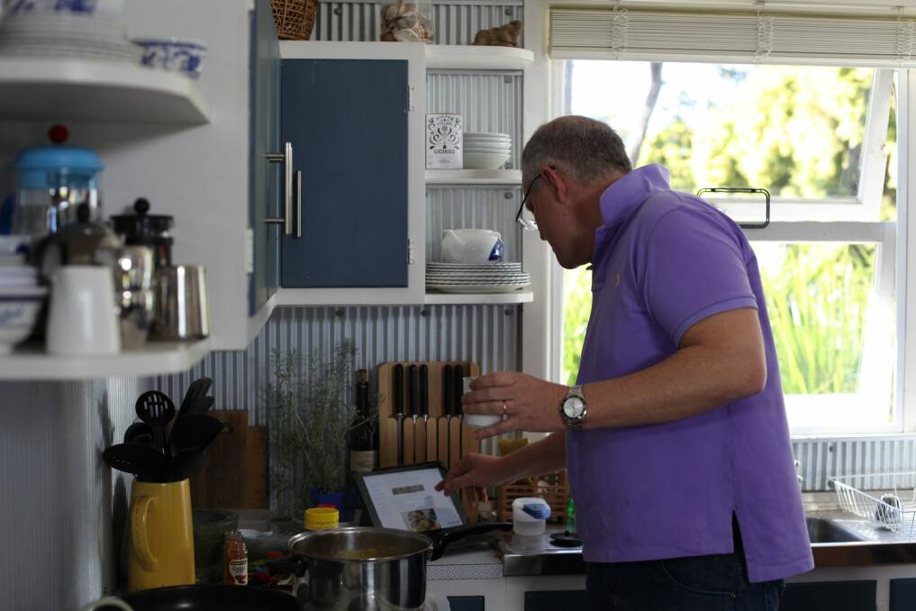Mr Morrison cooked a fish curry from a holiday house his family rents on the NSW South Coast. Photo: ABC