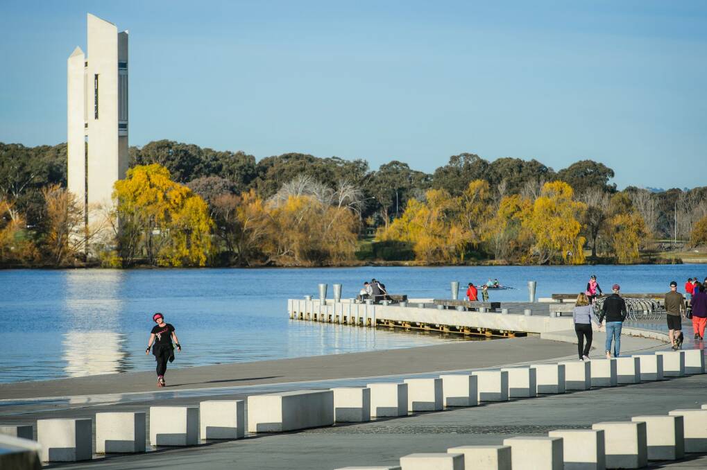 Canberrans soak up the shores of Lake Burley Griffin. Photo: Sitthixay Ditthavong