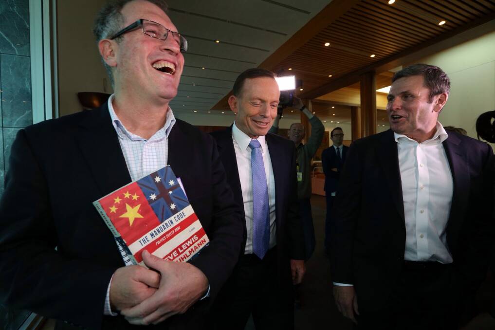 Prime Minister Tony Abbott launched The Mandarin Code by Steve Lewis and Chris Uhlmann. Photo: Andrew Meares