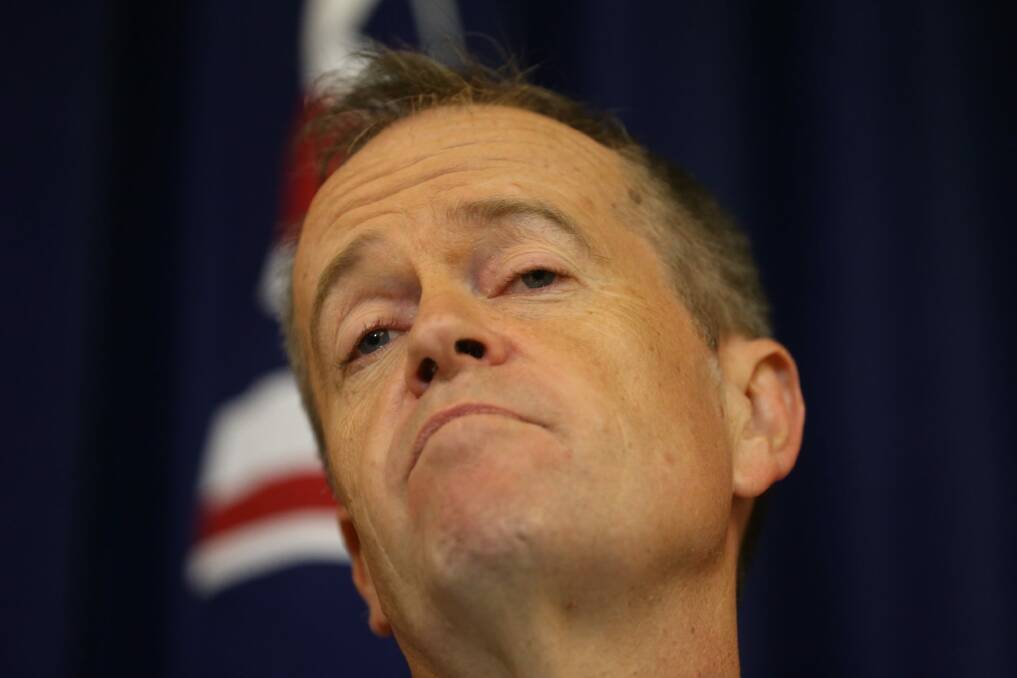 Opposition Leader Bill Shorten and his Labor colleagues back a cut only for companies with a turnover of up to $2 million. Photo: Andrew Meares