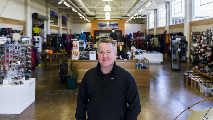 Mont Adventure Equipment owner David Edwards at the company's retail outlet in Fyshwick. Photo: Rohan Thomson