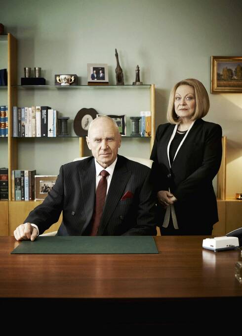 Secret City stars Alan Dale, who plays the prime minister, and Jacki Weaver, who plays a Labor powerbroker. Photo: Foxtel