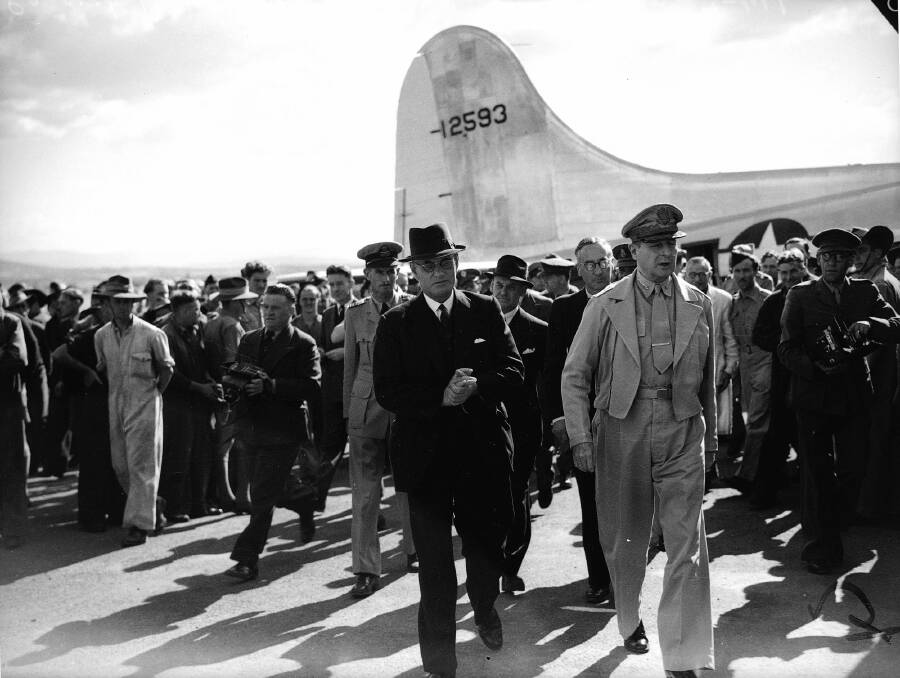 Allied chief: General Douglas Macarthur visited Canberra Airport during the war.