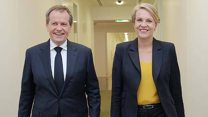 Opposition Leader Bill Shorten was joined by Deputy Opposition Leader Tanya Plibersek for the announcement. Ms Plibersek takes on foreign affairs in Labor's new frontbench. Photo: Alex Ellinghausen / Fairfax