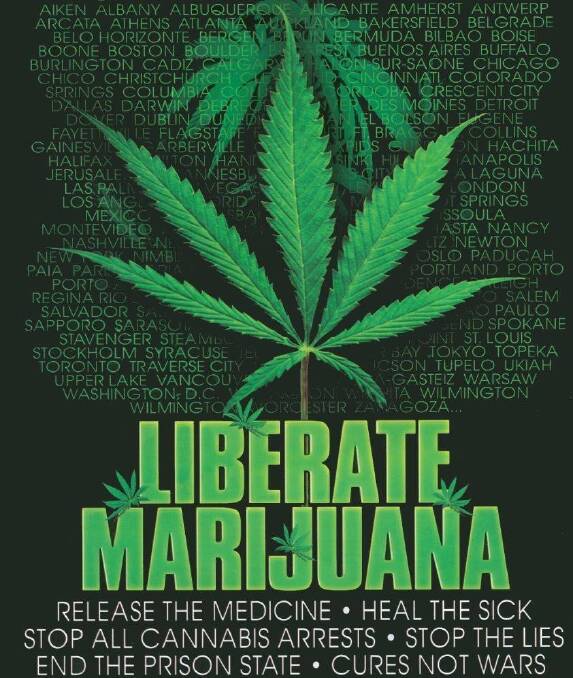 A liberate marijuana poster.