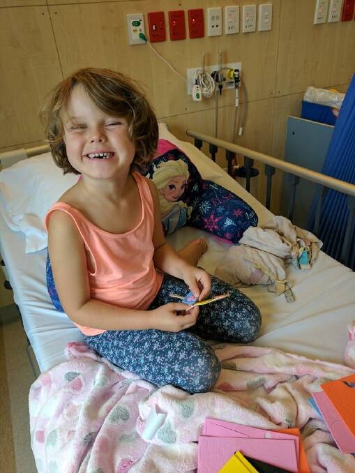  Freyja is remaining brave while doctors consider starting chemotherapy soon. Photo: Supplied