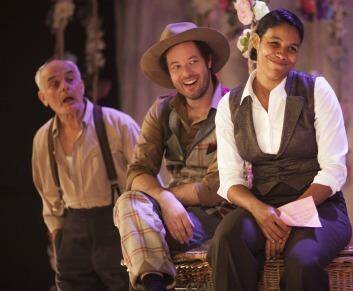 As You Like It casts members Tony Taylor, Gareth Davies and  Zarah Newman. Photo: supplied