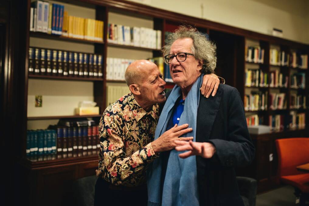 David Helfgott and Geoffrey Rush at the National Film and Sound Archive to celebrate 20 years since the release of Shine. Photo: Rohan Thomson