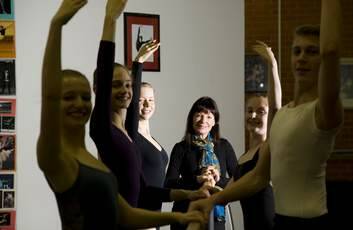 Canberra Dance Development Centre director Jackie Hallahan, centre. Photo: Elesa Kurtz